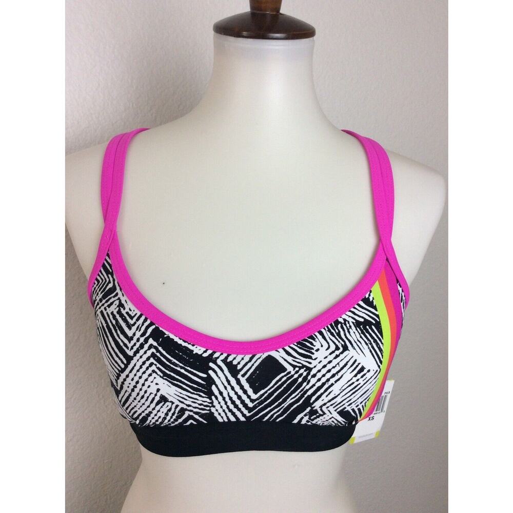 Trina Turk Active Workout Top Print Striped Padded